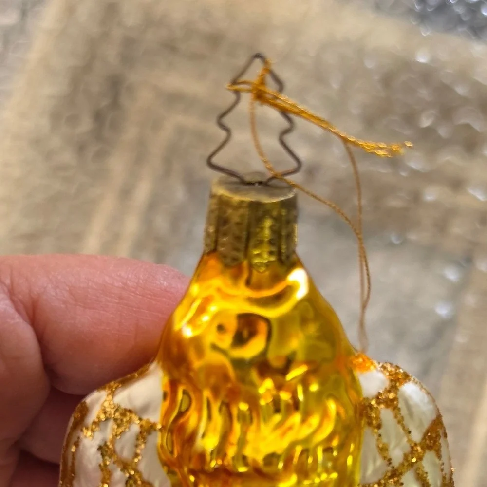 Whitehurst Imports Glass Angel Ornament Hand Painted Germany cottagecore VTG